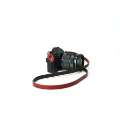 Artisan&Artist Red Leather Camera Strap Italian Ring Type L1200x W12mm