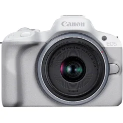 Canon EOS R50 Camera White with RF-S 18-45mm Lens Kit