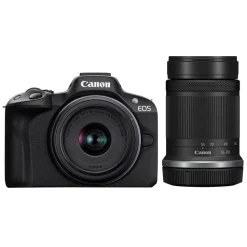 Canon EOS R50 with RF-S 18-45mm and RF-S 55-210mm Twin Lens Kit