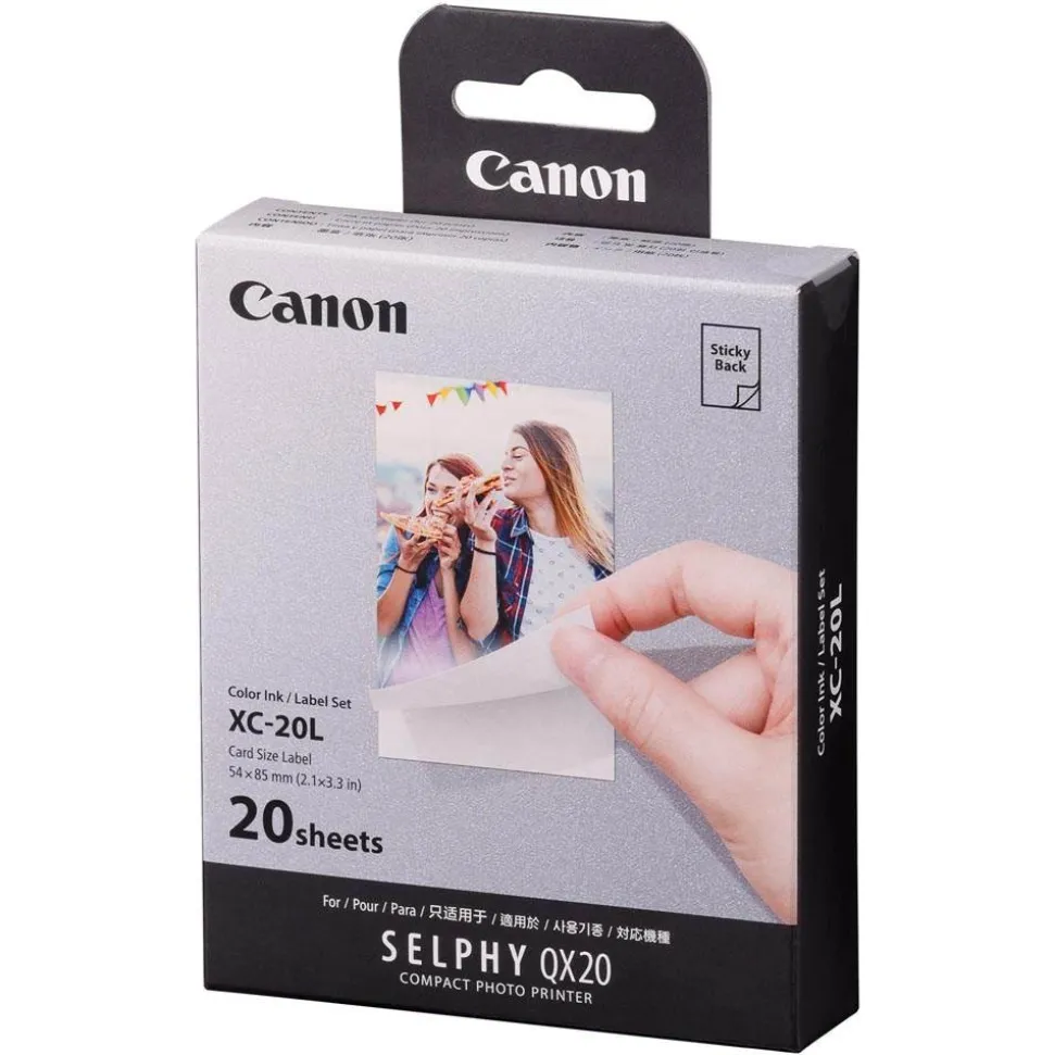 Canon XC-20L Ink and Paper Set 20 Prints for Selphy QX20