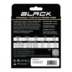 Delkin Black 1TB CFexpress Type B 4.0 VPG400 Card