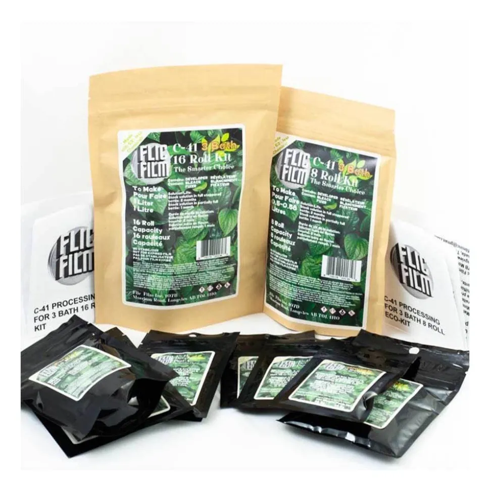 Flic Film 3 Bath Dry Chemicals C41 Kit 8 Rolls