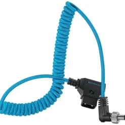 Kondor Blue Coiled D-Tap to DC 5.5 x 2.5mm Male Barrel Cable