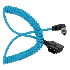 Kondor Blue Coiled D-Tap to DC 5.5 x 2.5mm Male Barrel Cable