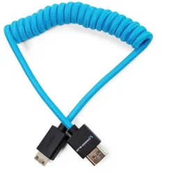 Kondor Blue Coiled Mini HDMI to Full HDMI Cable 12 to 24-Inch Blue