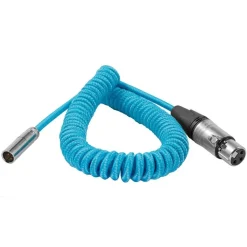 Kondor Blue Coiled Mini XLR to XLR for BMPCC 4K/6K Pro 12 to 24-Inch