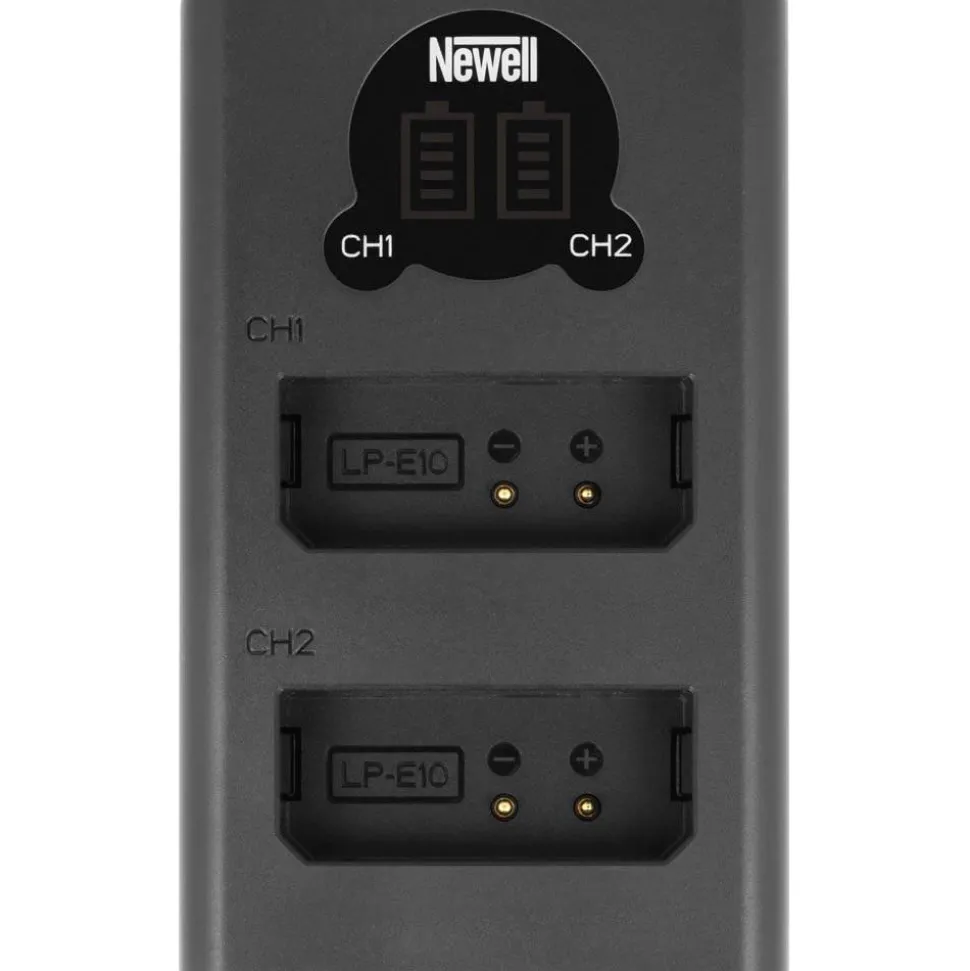 Newell DL-USB-C Dual Channel Battery Charger for LP-E10 Batteries