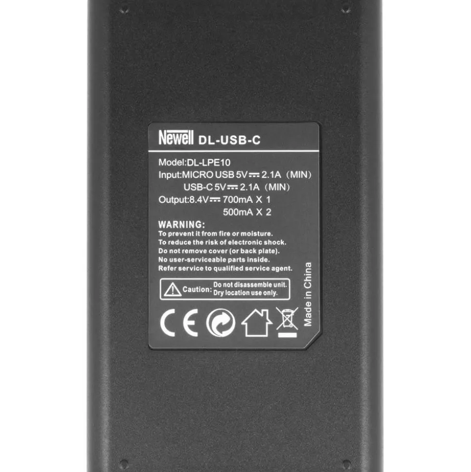 Newell DL-USB-C Dual Channel Battery Charger for LP-E10 Batteries
