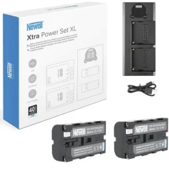 Newell Xtra Power Set XL Charger and 2x NP-F570 Batteries for Sony