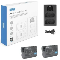 Newell Xtra Power Set XL Charger and 2x EN-EL15b Batteries for Nikon