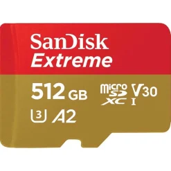 SanDisk 512GB Extreme 190MB/s A2 UHS-I microSDXC Card with SD Adapter