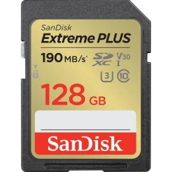 SanDisk 128GB Extreme PLUS 190MB/s UHS-I SDXC Memory Card