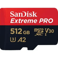 SanDisk 512GB Extreme PRO 200MB/s A2 UHS-I microSDXC with SD Adapter