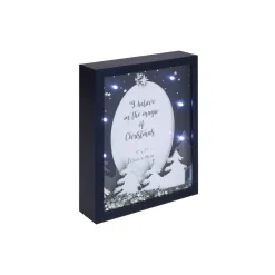 Swains LED Light Up 3D Silver & Navy 5x7