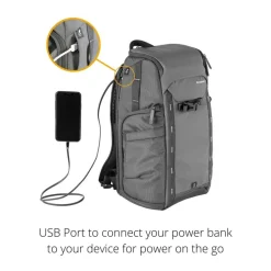 Vanguard VEO Adaptor R44 GY Backpack with USB Port Rear Access