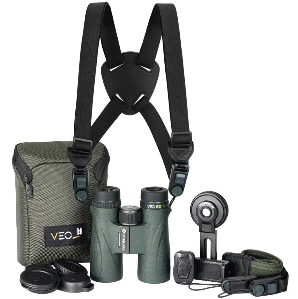 Vanguard VEO ED 10x42 Carbon Composite Binoculars Bundle